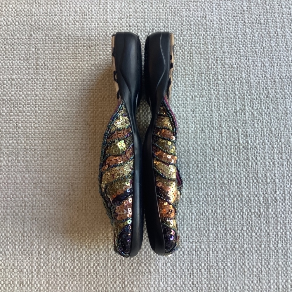 Chico’s Sequin Mules Sz 6 - Picture 3 of 4